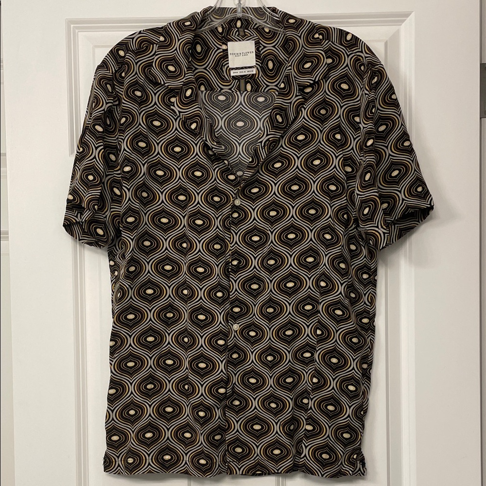 Denim & Flower Black and Cream Patterned Shirt